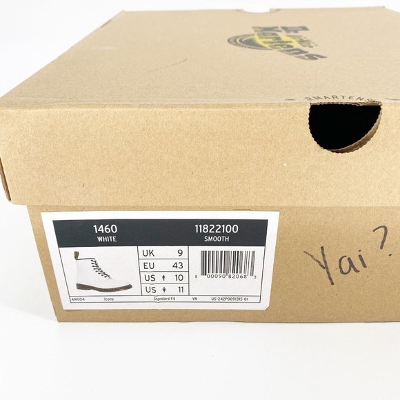 Dr. Martens 1460 Unisex Adults 11822100 White Smooth Combat Boots Size M 10 W 11 - Picture 5 of 6